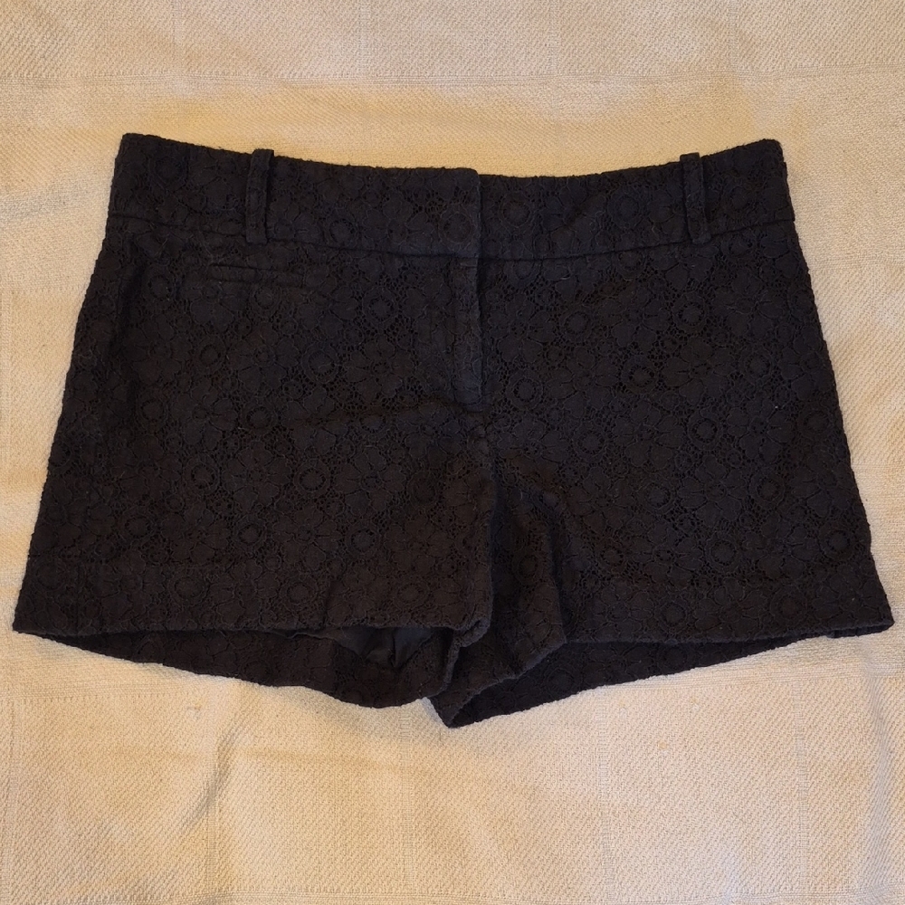 LOFT Black Lace High Waist Shorts